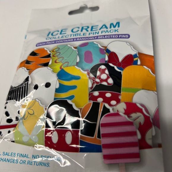 Disney Parks Collectible Mystery Collection 5 Pc Pin Pack Sealed Ice Cream - Picture 2 of 3